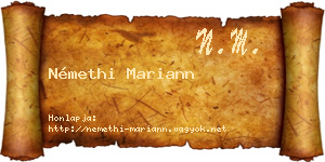 Némethi Mariann névjegykártya